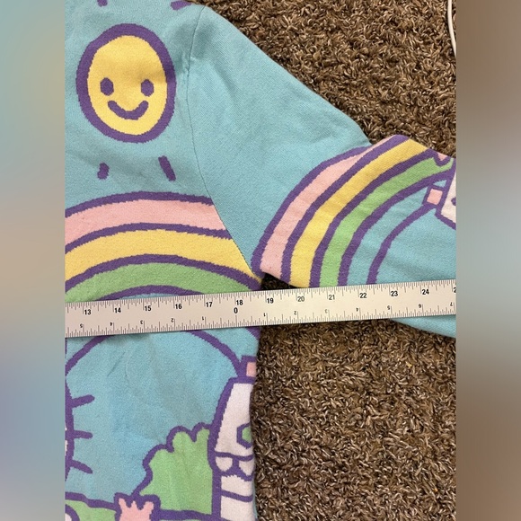 Hello Kitty Jumbo Art Pastel Knit Sweater Size Small Oversized Comfy Pullover - Picture 7 of 9